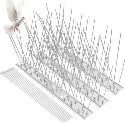Roestvrijstalen vogelspikes set van 3 stuks, 0.75m lange afschrikmiddelen voor duiven, kraaien en eenden om vogels buiten te weren