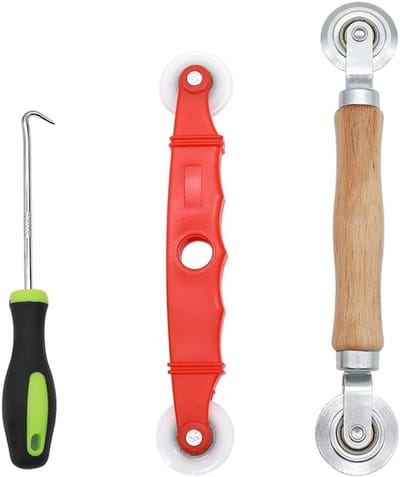 Set van 3 Vliegenschermen met 3.5 mm Gaas Haken en Wielen voor Vervanging van Raamnetten