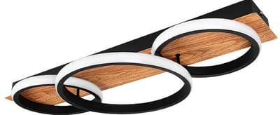 Design LED plafondlamp - 25W - Neutraal wit - zwart - ringen