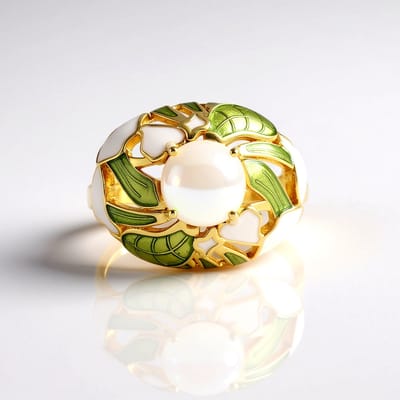 Cavill - Zilveren ring met Welo Opaal 1,035 ct - 925 Sterling Zilver met Goudafwerking - Ronde Cabochon - Handgemaakte Opaalring uit Ethiopië