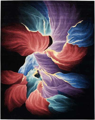 Nourison Prismatic Black PRS34 Vloerkleed - 114 x 175 cm - Zwart - Rechthoekig - Wol, Luxcelle - Eetkamer, Woonkamer - Abstract - Design, Eclectisch, Modern