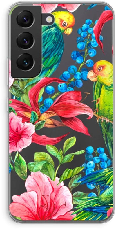 Case Company® - Hoesje geschikt voor Samsung Galaxy S22 hoesje - Papegaaien - Soft Cover Telefoonhoesje - Bescherming aan alle Kanten en Schermrand