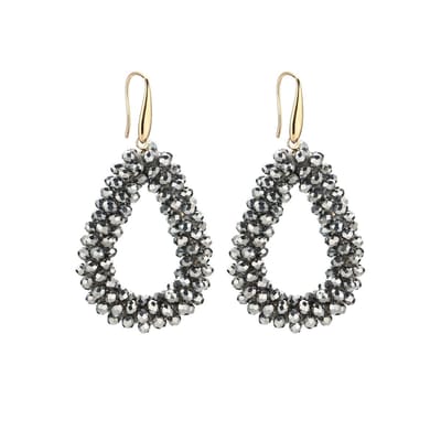 Oorbellen - Druppel - Ovale Hanger - Facet Kralen - Crystal Beads - Sparkling - Feestdagen - Luxe - Goudkleurig - Zilver