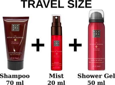 Rituals - Ayurveda - Combi Set - Travel Size - Shampoo 70 ml + Shower Gel 50 ml + Hair&Body Mist 20 ml - Douchegel - Doucheschuim