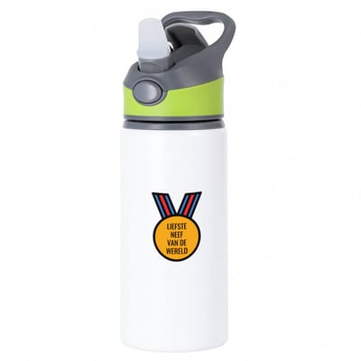 Hacebo® - liefste neef van de wereld waterfles met rietje groen - Neef - de liefste neef - verjaardagscadeau - verjaardag - cadeau - cadeautje voor neef - neef artikelen - kado - geschenk - gift - water fles - 650ML