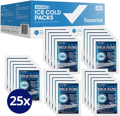 FavorAid Instant ice coldpack - 25 stuks - icepack - zelfkoelende icepack - ehbo - onderdeel noodpakket