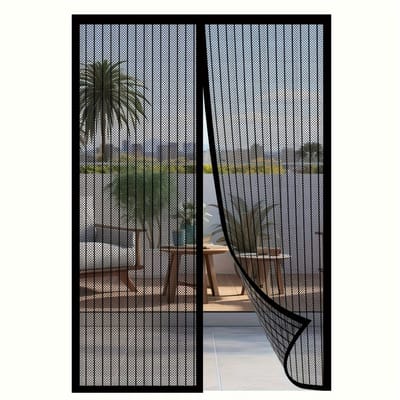 Magnetisch Vliegengordijn - Anti-Muggen Net - Insectenhor - Muggennet - Deurscherm - Automatisch Sluitend - Voor Deuren - Polyester Gaas - Zwart - Wasbaar - Eenvoudige Montage - Zomerproof - Fris & Insectvrij