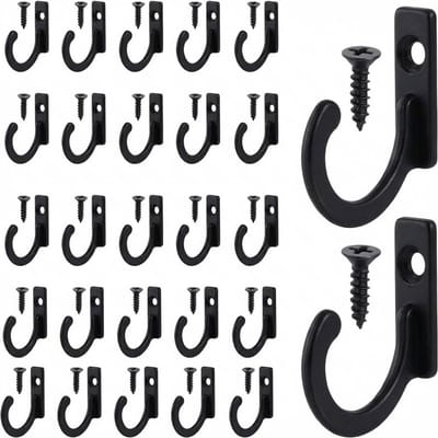 Dailygoods - 60 stuks wandhaken, vintage, antiek, sleutelhaken, brons, enkele haken met schroeven, kleine garderobehaken om te schroeven, voor kommen, sieraden, tassen, handdoeken, badkamer, keuken