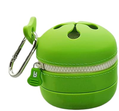 Siliconen Afvalbak - Draagbare Vuilnisbak - Outdoor Activiteiten - Met Haak Rits - 7 x 7 x 6.4 cm - Groen