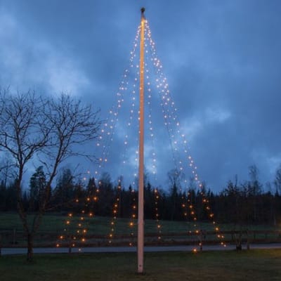 LED-kerstverlichting - Vlaggenmast - 7 meter - 360 warmwitte LEDs - 10 Strengen - IP44