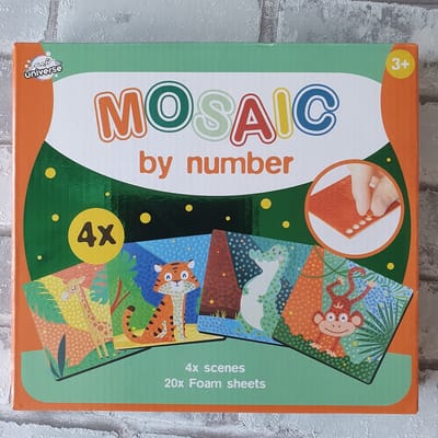 Mozaiek wilde dieren, mosaic by number, Mozaïek op nummer