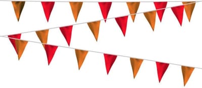 Vlaggenlijn Oranje Rood - 20 meter | Zware kwaliteit stof