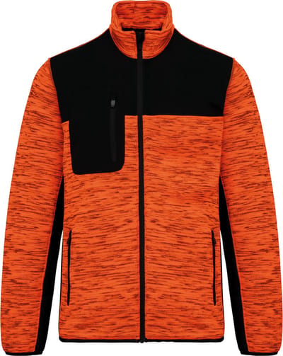 WK. Designed To Work Gerecycled herenjasje in polytricot WK9108 - Fluorescent Orange Melange / Black - 3XL