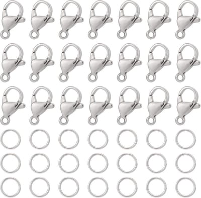 Grote set karabijnsluitingen RVS 240 stuks voor sieraden maken kettingen armbanden