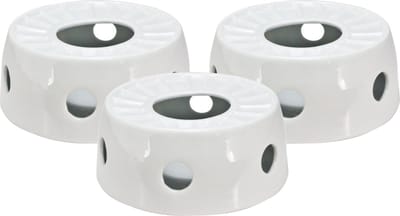 Svenska Living Rechaud - 3x - warmhoudplaat - porselein - wit - 16 x D14 cm