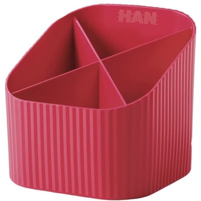 HAN pennenkoker - Re-X-LOOP - 4-vaks - rood - 100% gerecycled materiaal - HA-17238-917