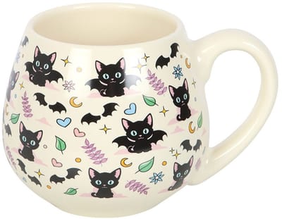 Something Different - Cute and Creepy Cat Print Rounded Mok/beker - Multicolours