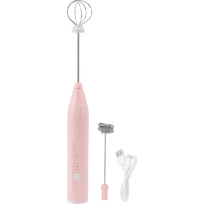 Mini Elektrische Mixer Draadloos Multifunctionele Elektrische Eierklopper met 2 Eierklopperkoppen voor Thuis roze