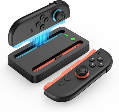 Oplaadstation voor Nintendo Switch 2 van MMOBIEL – Compacte Laadbasis voor 2 Joy-Con Controllers (Links + Rechts) met LED Laadstatus – USB naar Type-C Kabel – Accessoires Opbergmogelijkheid voor NS2