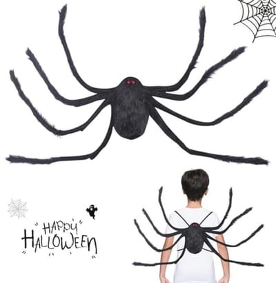Spinnenrugzak voor Halloween, Realistische Pluche Spin Kostuum Accessoire voor Trick or Treat