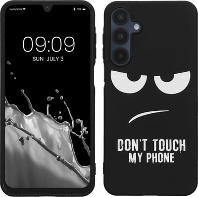 kwmobile telefoonhoesje geschikt voor Samsung Galaxy A16 5G - Hoesje voor smartphone in wit / zwart - Backcover van TPU - Don't Touch My Phone design