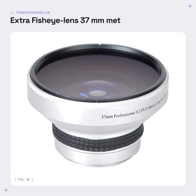 Dailygoods- Fisheye-lens Lichtgewicht 37 mm 0,25x - Aluminiumlegering - Robuust - Super Fisheye Effect - Geschikt voor 37 mm Cameralenzen - Handig in gebruik - Camera Lens