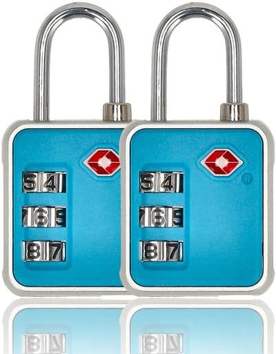 Kofferslot – TSA Reisslot – Slot – Hangslot – 3 Cijferig – 2 Stuks – Cijferslot – TSA Gecertificeerd – Blauw