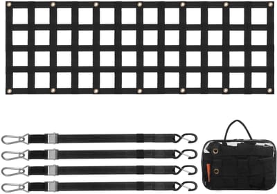 Achterklepnet, 60 X 18 inch, Stevig Laadbaknet voor Vrachtwagen, 4 Verstelbare Banden