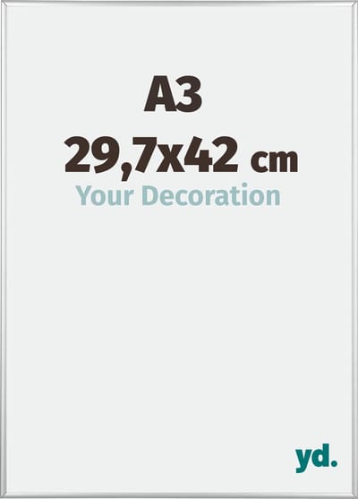 Your Decoration - Fotolijst A3 29,7x42 cm - Aluminium - Zilver Hoogglans - Kent