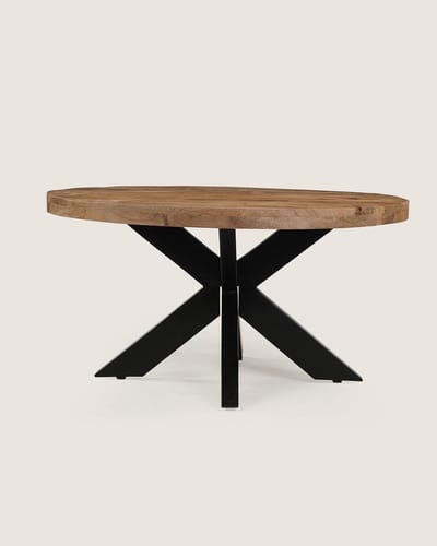 Salontafel 70 cm Mangohout – Rond – Rustiek – Industrieel