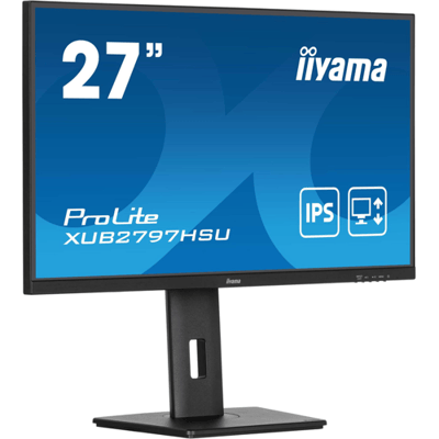 iiyama ProLite 27" IPS-technologiepaneel met 1 ms MPRT, 100 Hz verversingssnelheid, USB-hub en in hoogte verstelbare standaard