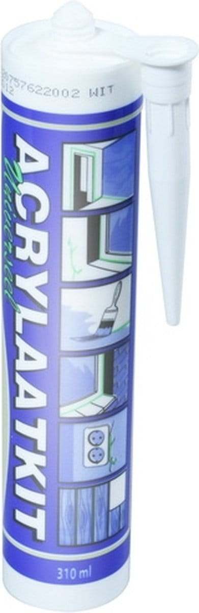 Acrylaat kit - Acrylaatkit - Overschilderbaar - Universeel - Voor binnen & buiten - Wit - 310ml