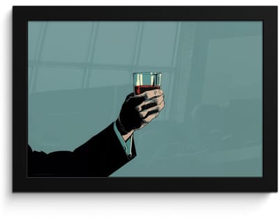 Poster in lijst - Fotolijst 30x20 cm - Posters - Arm - Glas - Pak - Blauw - Posterlijst zwart - Decoratie - Wanddecoratie woonkamer - Muurdecoratie slaapkamer - Kerstversiering - Kerstdecoratie voor binnen - Kerstmis