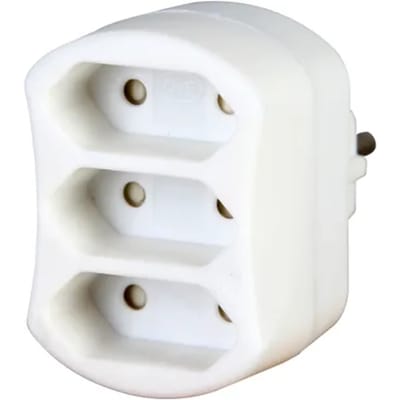 Kopp Stekker Adapter Euro 3-voudig Wit