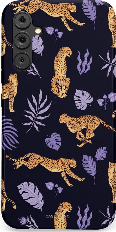 Casetastic Hoesje Geschikt voor Samsung A34 (5G) - Stijlvolle Beschermende Duo-layer Case - Cheetah charisma