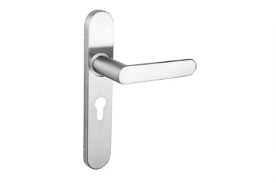 Lavuzo deurkruk Novara RVS met afgerond schild PC55 | Per set | Deurklink met schild