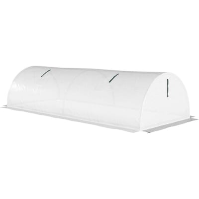 4goodz Foliekas tunnelkas met gaasvenster 200x80x45 cm - Wit