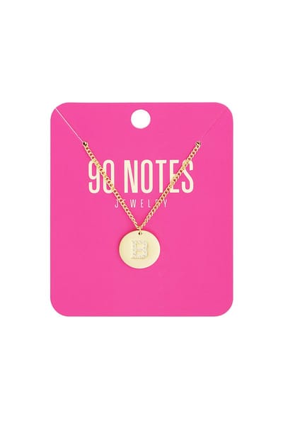 90 NOTES - Initial Strass Ketting - Letter B - goudkleurig