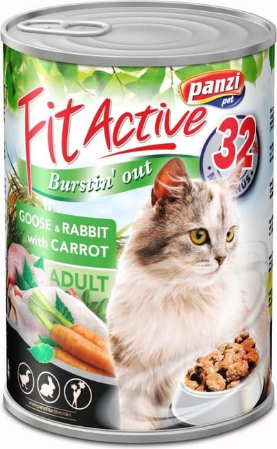 Fit Active - Kattenvoer - Blikvoer - Natvoer - Adult - Goose & Rabbit - 10 x 415g