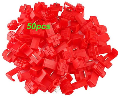 SnelShoppen - 50 Stuks Snelle Splice Draadverbinders, Snelle Terminal, Elektrische Draad Splitter Connector, Snelle Connector Tak Connector (Rood)