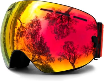 Bovista Skibril - Ski Zonnebril - Wintersport - UV-Bescherming - Winddicht - Ski Gadgets - Dames & Heren - Zwart & Rood
