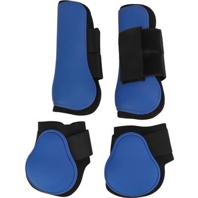 4 pièces Protège-jambes pour cheval Pratique PU Néoprène Bottes de soutien pour cheval pour course Saut EntraînementEnsemble de Large