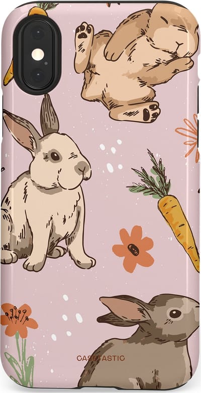 Casetastic Hoesje Geschikt voor Apple iPhone X/Xs - Stijlvolle Beschermende Duo-layer Case - Hop hop knuffels