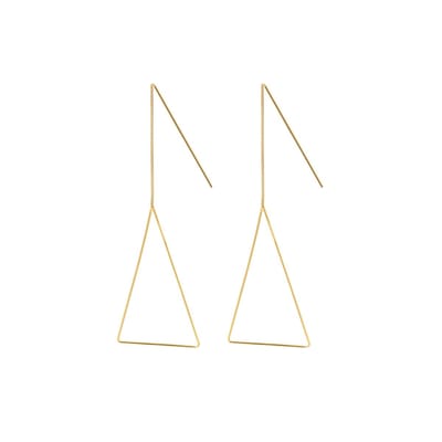 Goud Plated Oorhangers met Driehoek