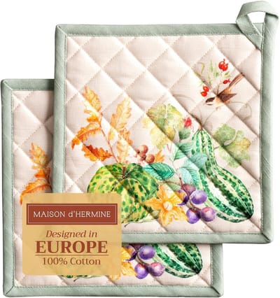 Hittebestendige Pannenlap - 20x20 cm, 2 Stuks, Perfect voor BBQ, Koken en Grillen, 100% Katoen