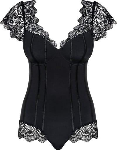 Obsessive Moketta Body - Erotische Body - Maat S/M - Zwart