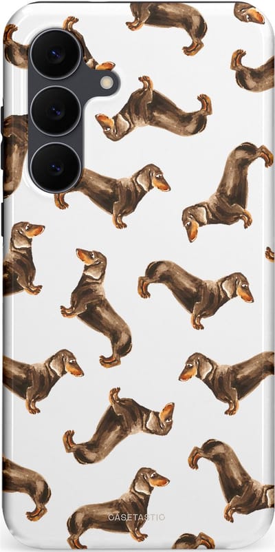 Casetastic Hoesje Geschikt voor Samsung Galaxy S25FE - Stijlvolle Beschermende Duo-layer Case - Teckel Twister
