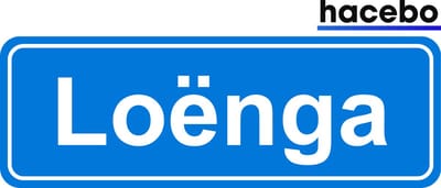 Hacebo - Plaatsnaam Sticker - 29x10 CM - Loënga sticker - Verkeersborden sticker - grappige cadeaus - Loënga