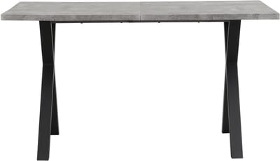 Betonlook MDF Eettafel Zwart Metalen Onderstel 140x80cm Voor Eetkamer Woonkamer