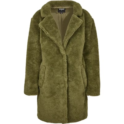 Urban Classics Jas Oversized Sherpa Coat Tb3058 Olive Dames Maat - XS